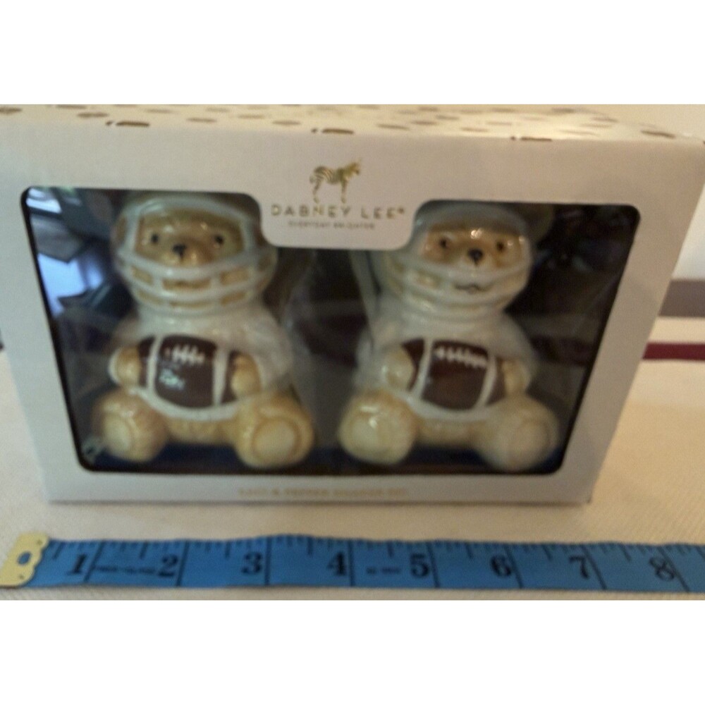 Dabny Lee Football Bears Salt and Pepper Shakers New In Box